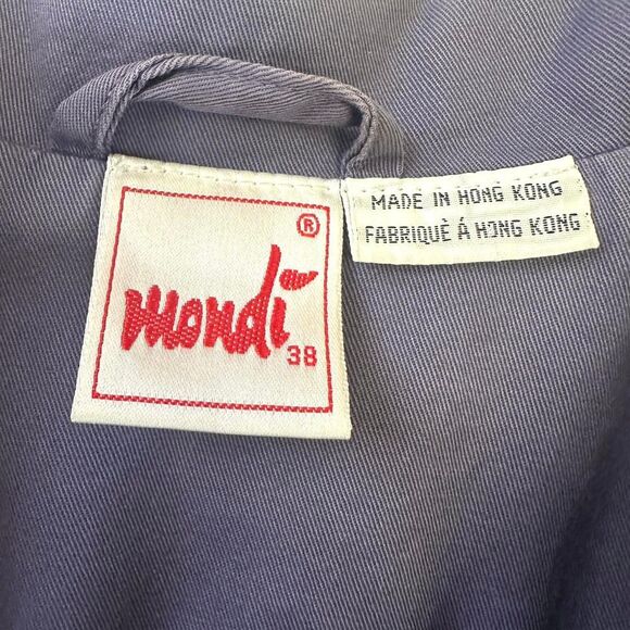 VINTAGE 90s MONDI Cotton Purple Longline Button Utility Jacket Sz EU 38/M Retro - Picture 3 of 5